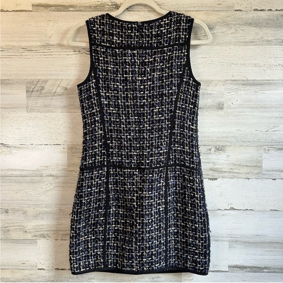 Theory Tweed Wool Blend Sleeveless Mini Sheat Dress with Pockets Sz 0 Black - Picture 2 of 12